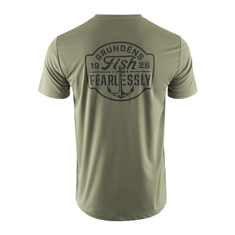 Grundens Fish Fearlessly SS Tech Tee Forest
